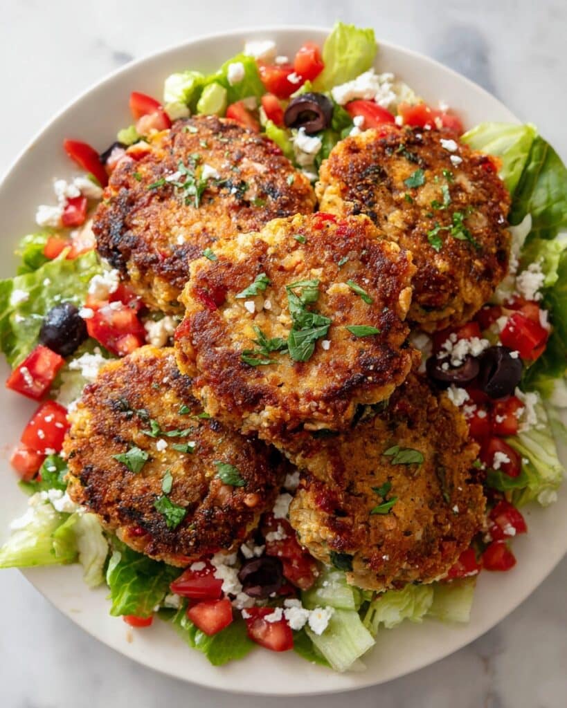 Mediterranean Chicken Patties with Feta and Herbs Recipe