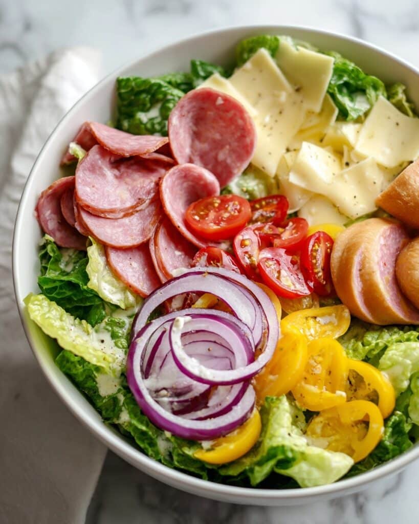 Grinder Salad: A Fresh and Crunchy Italian Deli-Style Tossed Salad Recipe