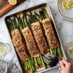 Sheet Pan Salmon and Asparagus with Lemon, Garlic, and Herbs Recipe