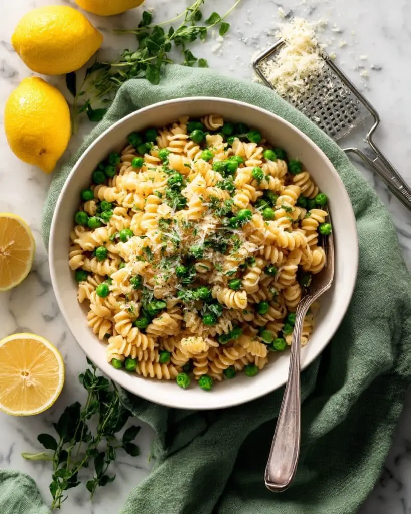 Lemon Orzo with Parmesan & Peas Recipe