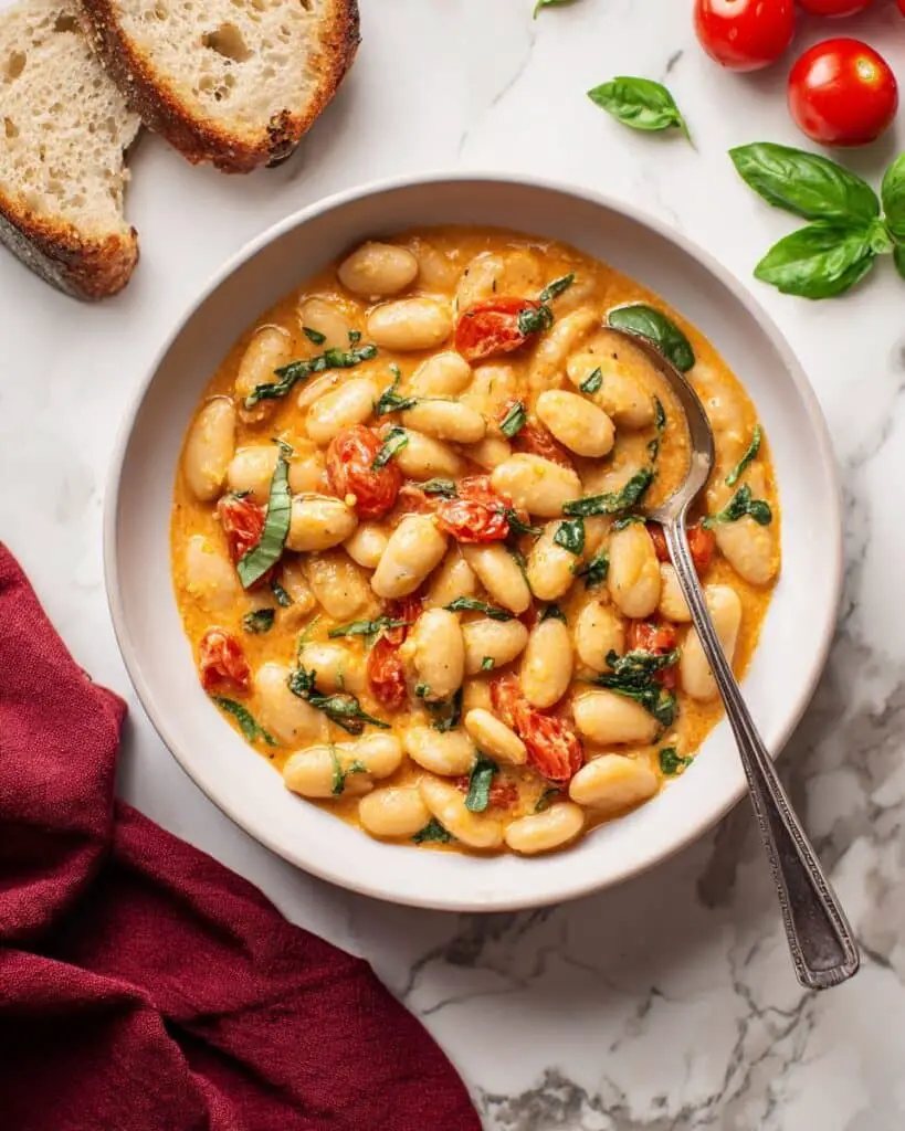 Tomato and Basil Butter Beans Recipe