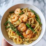 Shrimp and Asparagus Over Pasta Recipe