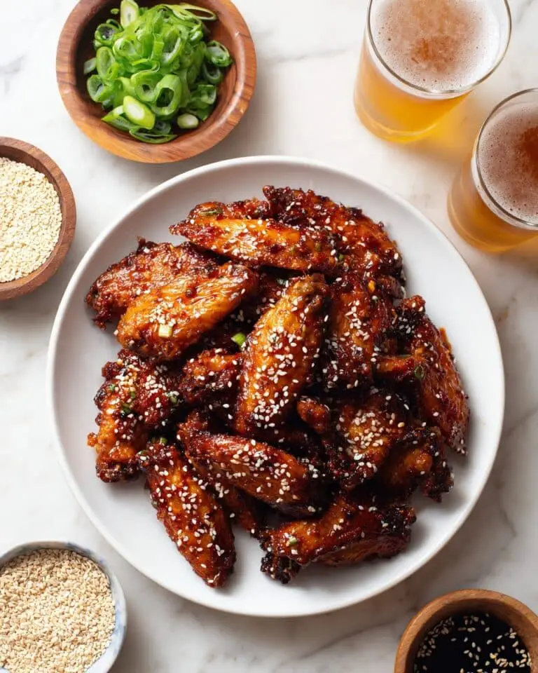 Crispy Baked Teriyaki Wings with Sesame and Green Onions Recipe