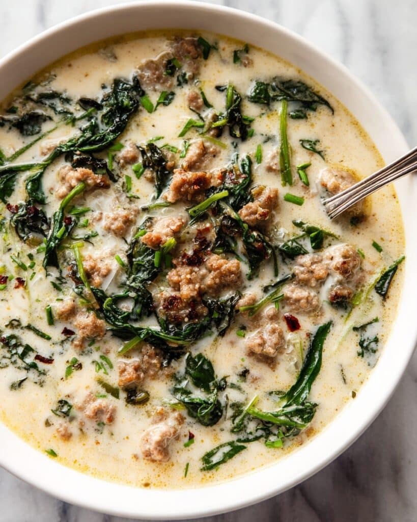 Creamy Italian Sausage and Kale Zuppa Soup Recipe