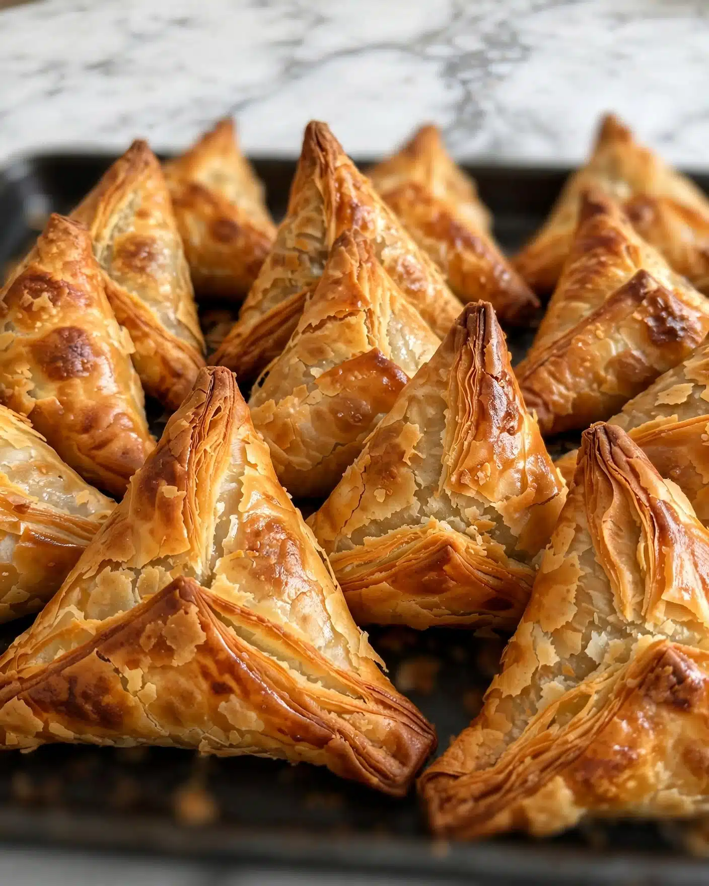 Roasted Red Pepper and Feta Triangles Recipe