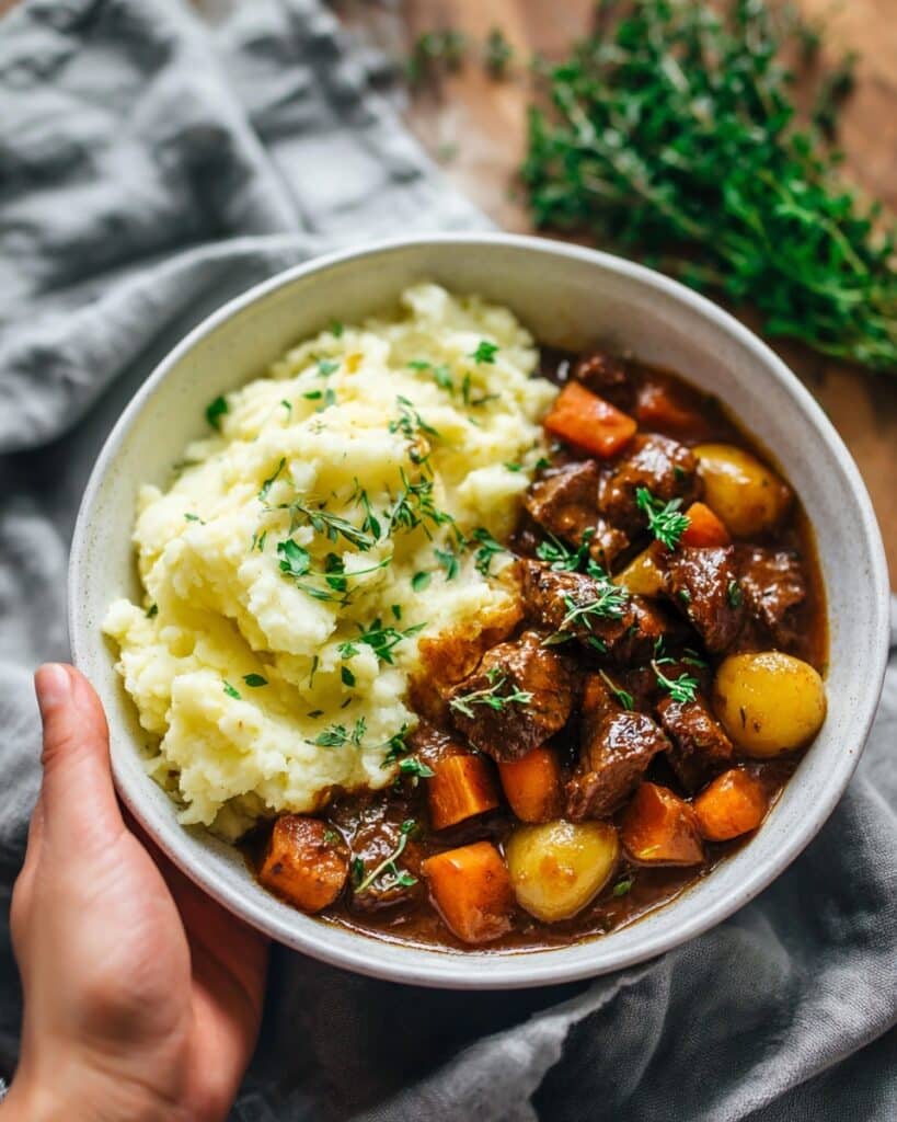 Hearty Baked Beef Casserole with Cheddar and Vegetables Recipe