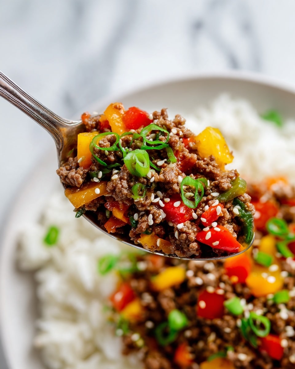 Beef and Pepper Rice Bowl Recipe