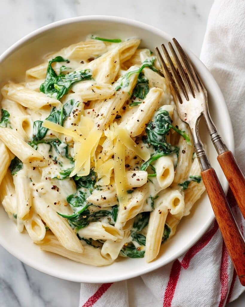 30 Minute Creamy Chicken Spinach Pasta Recipe