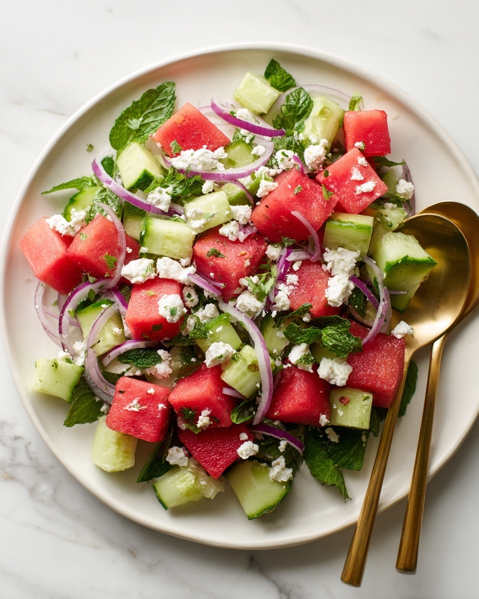 Watermelon Basil Salad Recipe