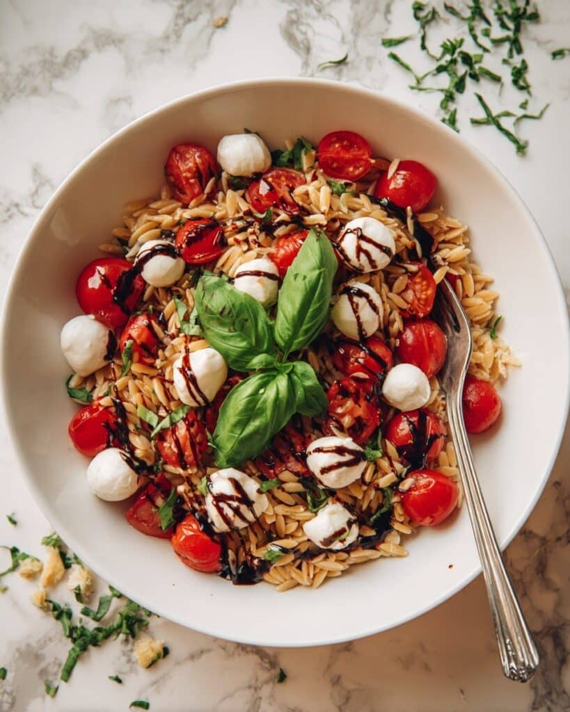 Homemade Caprese Orzo Salad Recipe