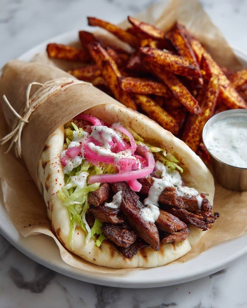 Sheet Pan Chicken Gyros with Feta Tzatziki Recipe