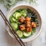 Nori Rice Bowls with Crispy Tofu, Avocado, and Cucumber Recipe