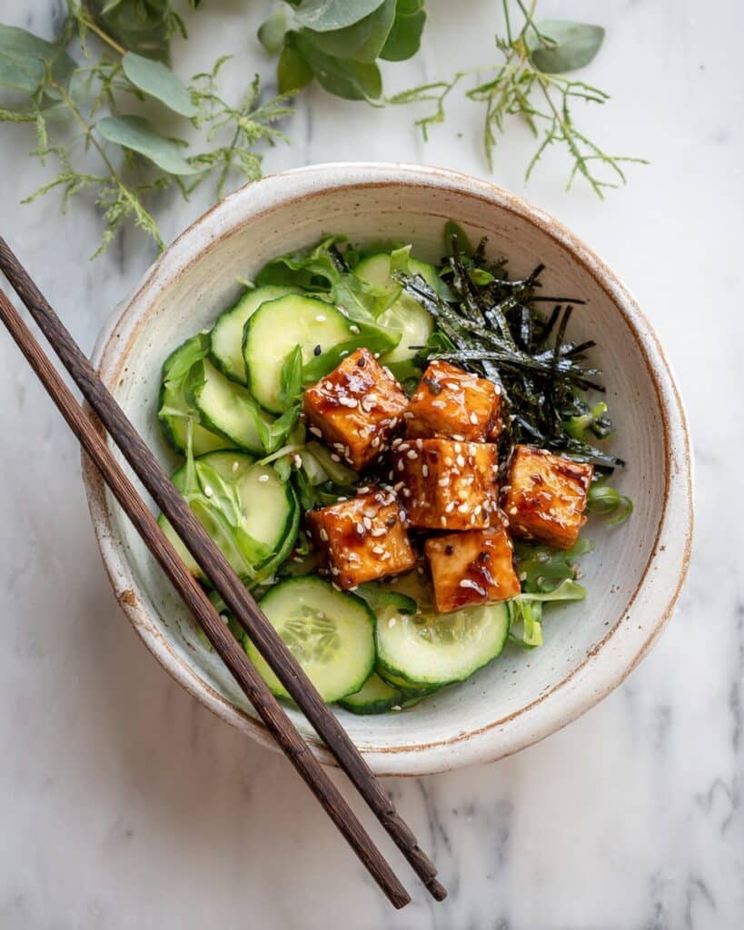 Nori Rice Bowls with Crispy Tofu, Avocado, and Cucumber Recipe