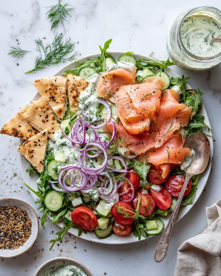 Smoked Salmon Salad with Gluten-Free Bagel Chips & Cream Cheese Recipe