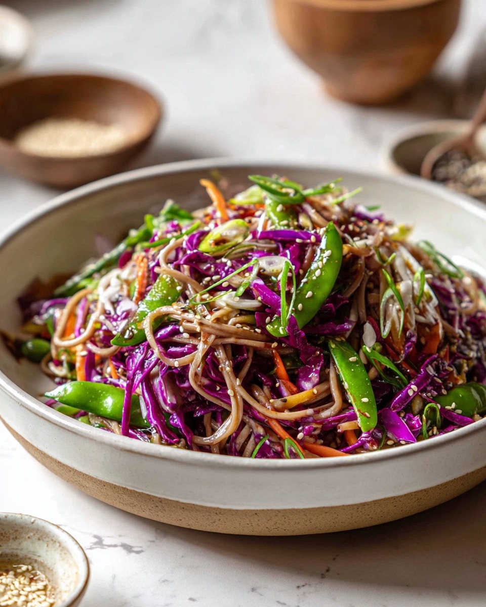 Cold Soba Noodle Salad with Sesame Ginger Dressing Recipe